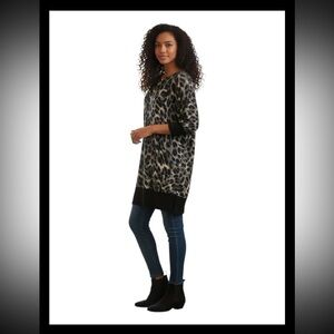 Vintage Baby Phat Sweater Dress Shirt  Y2K Bodycon Leopard Print Size Large